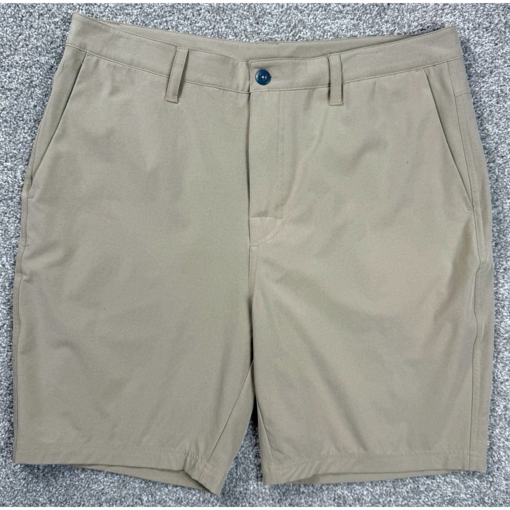 SAXX Go To Town 2N1 Shorts Mens 34 Beige BallPark Pouch Lined 9" Golf Casual